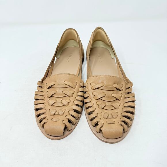 Nisolo Women’s Huarache Flats Size 9 Leather Sandals Handwoven Tan Neutral - Picture 4 of 12